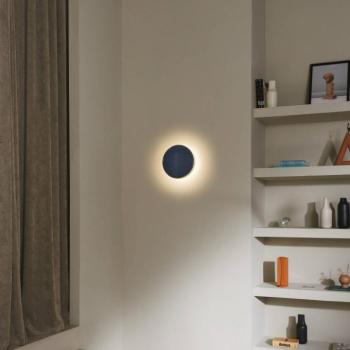 MARSET LED fali lámpa Caramel, kék, Ø 38 cm, TRIAC, üveg kép