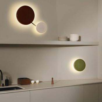 MARSET LED fali lámpa Caramel, zöld, Ø 28 cm, TRIAC, üveg kép