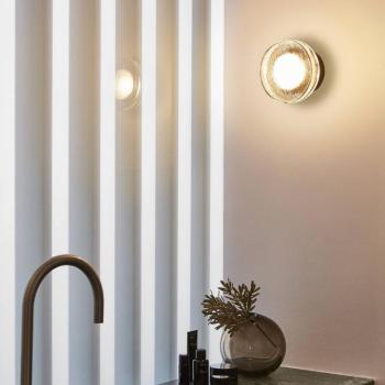 MARSET LED kültéri fali lámpa Roc, Ø 14 cm, fekete/áttetsző kép