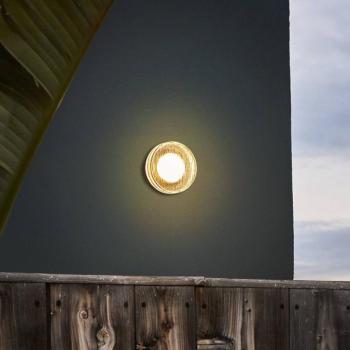 MARSET LED kültéri falilámpa Roc, Ø 14 cm, fehér/áttetsző kép