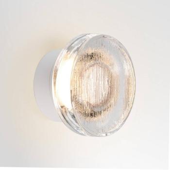 MARSET LED kültéri falilámpa Roc, Ø 17 cm, fehér/áttetsző kép