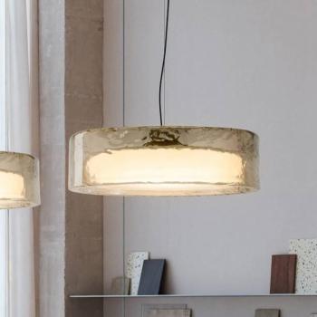 MARSET LED lógó lámpa Ringo, Ø 70 cm, füstszürke, műanyag kép