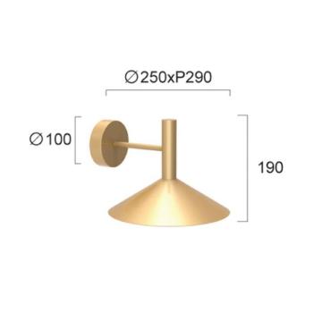 Marsi LED fali lámpa, arany színű, Ø 25 cm, fém kép