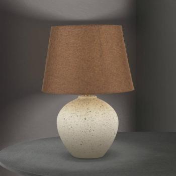 Masai asztali lámpa, krém/barna, magasság 46,5 cm, kerámia/vászon kép
