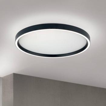 Masca LED mennyezeti világítás, fekete, Ø 40 cm, CCT, fém, dimmelhető kép