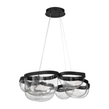 Matt fekete acél LED dimmelhető függőlámpa üveg búrával ø 83 cm Clair – Nova Luce kép