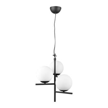 Matt fekete függőlámpa üveg búrával ø 40 cm Pure – Trio kép