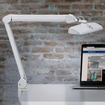MAULintro LED-es asztali lámpa, fehér, 52 cm, bilincses talpú kép