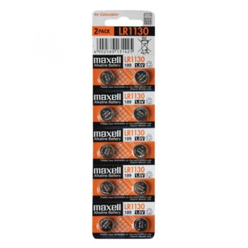 Maxell LR1130 gombelem, LR1130, alkáli, 1,5V, 10 db/csomag kép