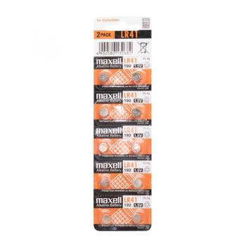 Maxell LR41 gombelem, alkáli, LR41, 1,5V, 10 db/csomag kép