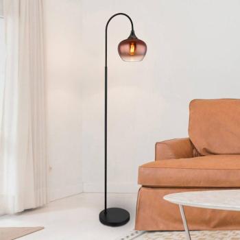 Maxy álló világítás, réz/fekete, üveg, 150 cm magas, E27 kép