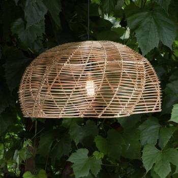 Mayla kültéri függesztett lámpa, természetes rattan, Ø 53 cm, IP44 csatlakozó kép