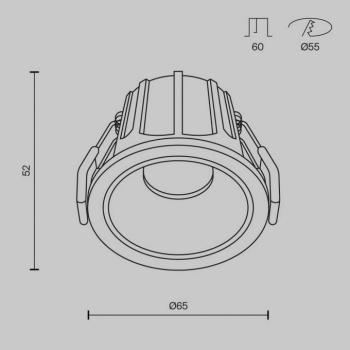 Maytoni Alfa beépíthető lámpa, fekete/fehér, Ø 6,5 cm, 10 W, 36° kép