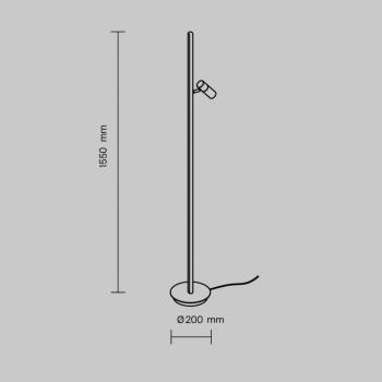 Maytoni LED álló világítás Thin, sárgaréz, alumínium, magasság 155 cm, kép