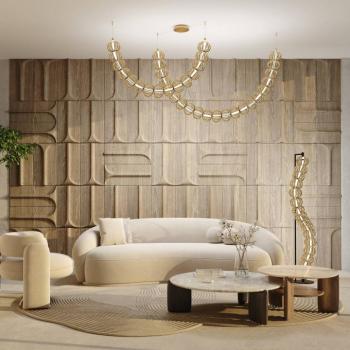 Maytoni LED állólámpa Golden Cage, magasság 154 cm, fém kép