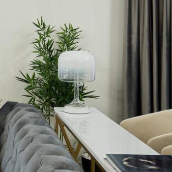 Maytoni LED asztali világítás Spirito, fehér, üveg, magasság 42 cm kép