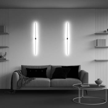 Maytoni LED-es fali lámpa Pars, 105 cm, fekete/arany, alumínium kép