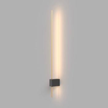 Maytoni LED-es fali lámpa Pars, 62,3 cm, fekete/arany, alumínium kép
