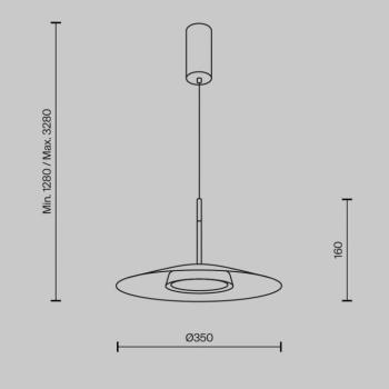 Maytoni LED-es függesztéklámpa El, Ø 35 cm, fekete, alumínium kép