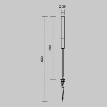Maytoni LED-es útvilágítás Flare, 59cm, földi tüske, grafit, IP65 kép