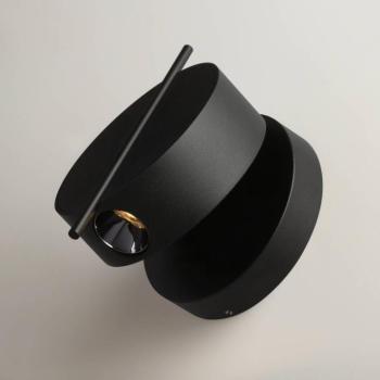 Maytoni LED fali lámpa Nuance, fekete / fekete, Ø 10 cm kép