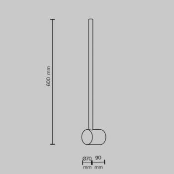 Maytoni LED fali világítás Light stick, fekete, magasság 60 cm kép