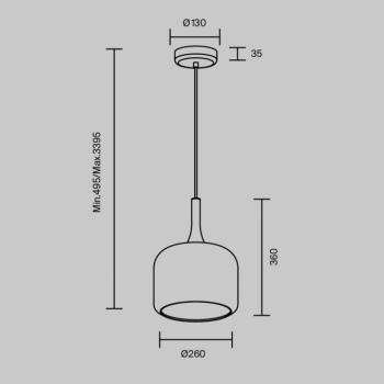Maytoni LED lógó világítás Spirito, füstszürke, üveg, Ø 26 cm kép