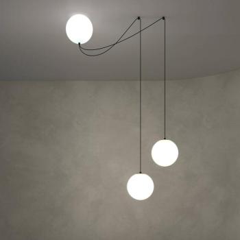Maytoni LED lógó világítás Twins, fekete, üveg, Ø 20 cm kép