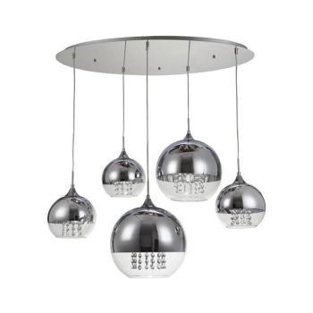 Maytoni P140-PL-170-5-N - Csillár zsinóron FERMI 5xE27/60W/230V króm P140-PL-170-5-N kép