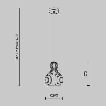 Maytoni Roots függőlámpa, Ø 20 cm, magasság 27 cm, fa/fekete kép