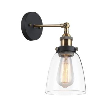 MBM-2563/1 GD+CL - Fali lámpa FRANCIS 1xE27/40W/230V fekete/arany MBM-2563/1 GD+CL kép