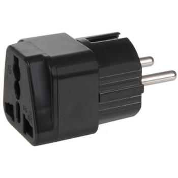 MCL multisocket átalakító, univerzális magyar angol UK, USA dugalj, fekete kép