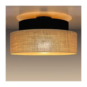 Mennyezeti lámpa BOHO 1xE27/60W/230V átm. 40 cm fekete/bézs 0122 kép