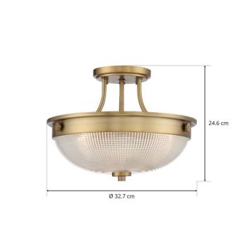 Mantle mennyezeti világítás, antik réz, 33 cm, üveg kép