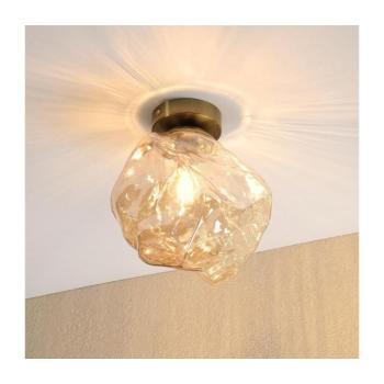 Mennyezeti lámpatest CRISTAL 1xE14/15W/230V sárgaréz/füstös bézs LM-1.302/A/PATYNA/AMBER kép