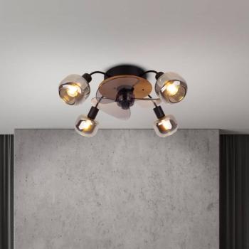 Mennyezeti ventilátor Fumoso, 4 E14 füstüveg lámpa kép