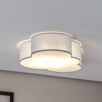Mennyezeti világítás Cloud, kék, 63 cm hosszú, textil, felhő, E27 kép