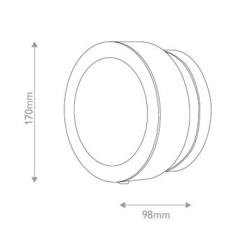 Mercer fali világítás, matt fekete, Ø 17 cm, fém, E14 kép