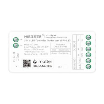 MiLight Smart 2in1 zónázható rádiófrekvenciás + Matter over WiFi vezérlő, 2 csatornás - SM2 kép