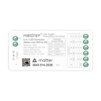 MiLight Smart 5in1 zónázható rádiófrekvenciás + Matter over WiFi vezérlő, 5 csatornás - SM5 kép