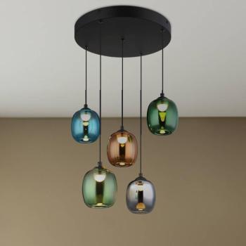 Minara LED lógó világítás, 5 izzós, Ø 43 cm, színes, üveg kép