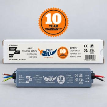 Mini LED tápegység, slim, 150 Watt, 24 Volt, 6,25 A, IP67, 10 év garancia, ChiliBlu kép
