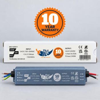 Mini LED tápegység, slim, 200 Watt, 24 Volt, 8,333 A, IP67, 10 év garancia, ChiliBlu kép