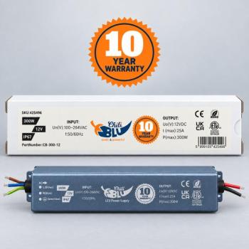 Mini LED tápegység, slim, 300 Watt, 12 Volt, 25 A, IP67, 10 év garancia, ChiliBlu kép