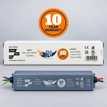 Mini LED tápegység, slim, 300 Watt, 24 Volt, 12,5 A, IP67, 10 év garancia, ChiliBlu kép