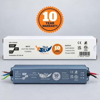 Mini LED tápegység, slim, 300 Watt, 48 Volt, 6,25 A, IP67, 10 év garancia, ChiliBlu kép