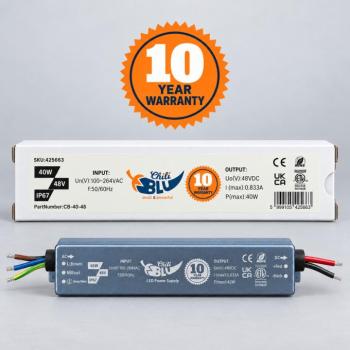 Mini LED tápegység, slim, 40 Watt, 48 Volt, 0,833 A, IP67, 10 év garancia, ChiliBlu kép