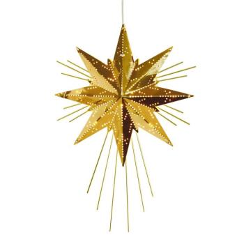 Mini Luxe díszcsillag fémből, sárgaréz kép