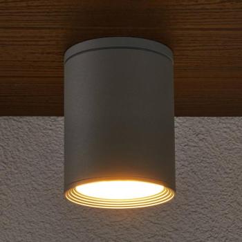 Lucande Minna kültéri mennyezeti lámpa, ezüst, 14 cm, IP54, E27 kép