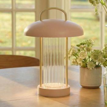 Mirano LED tölthető asztali világítás, porrózsaszín, magasság 29 cm, fém kép
